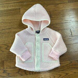 Patagonia Baby Retro Pile Fleece Jacket Pink Girls 3-6 Months